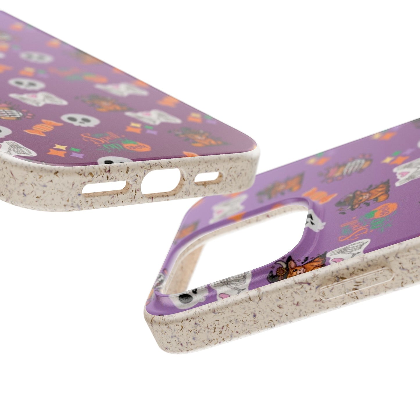 Spell On You Halloween Teddy Bear iPhone Case | Cute Witch Bear, Candy and Skull Pattern | Purple Aesthetic Protective Phone Cover