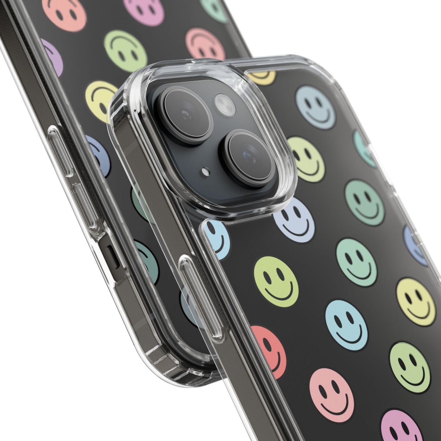 Clear Smiley Face Phone Case, Fun Protective Cover, Cute Accessory, Gift for Friends, Vibrant Smartphone Style