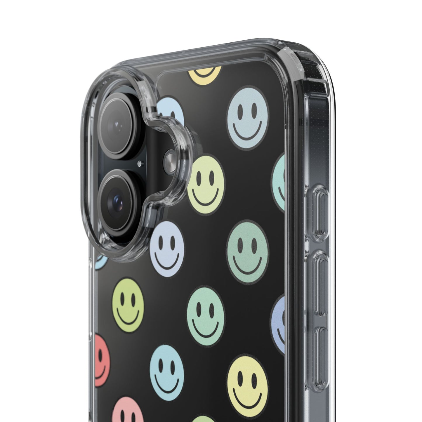 Clear Smiley Face Phone Case, Fun Protective Cover, Cute Accessory, Gift for Friends, Vibrant Smartphone Style