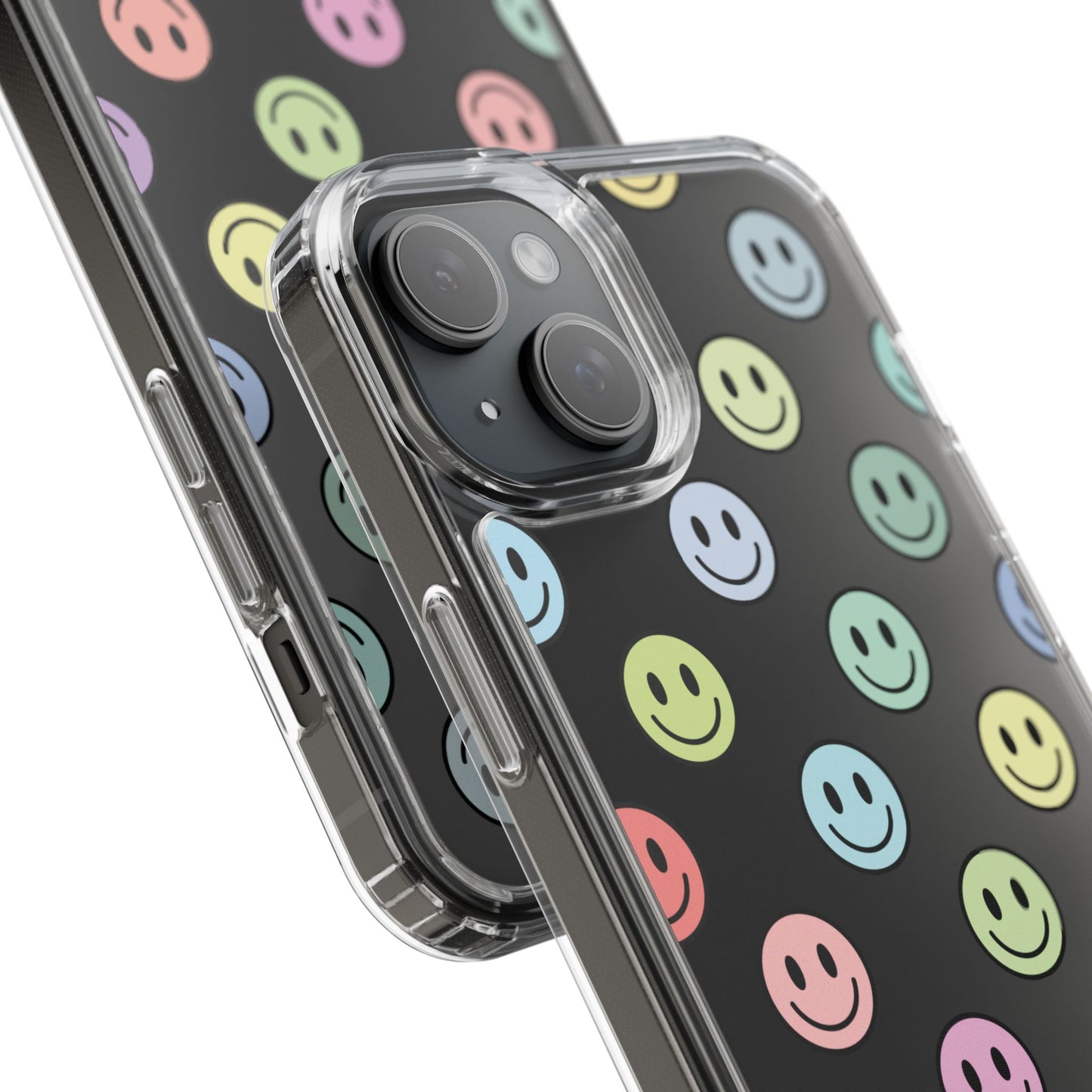 Clear Smiley Face Phone Case, Fun Protective Cover, Cute Accessory, Gift for Friends, Vibrant Smartphone Style