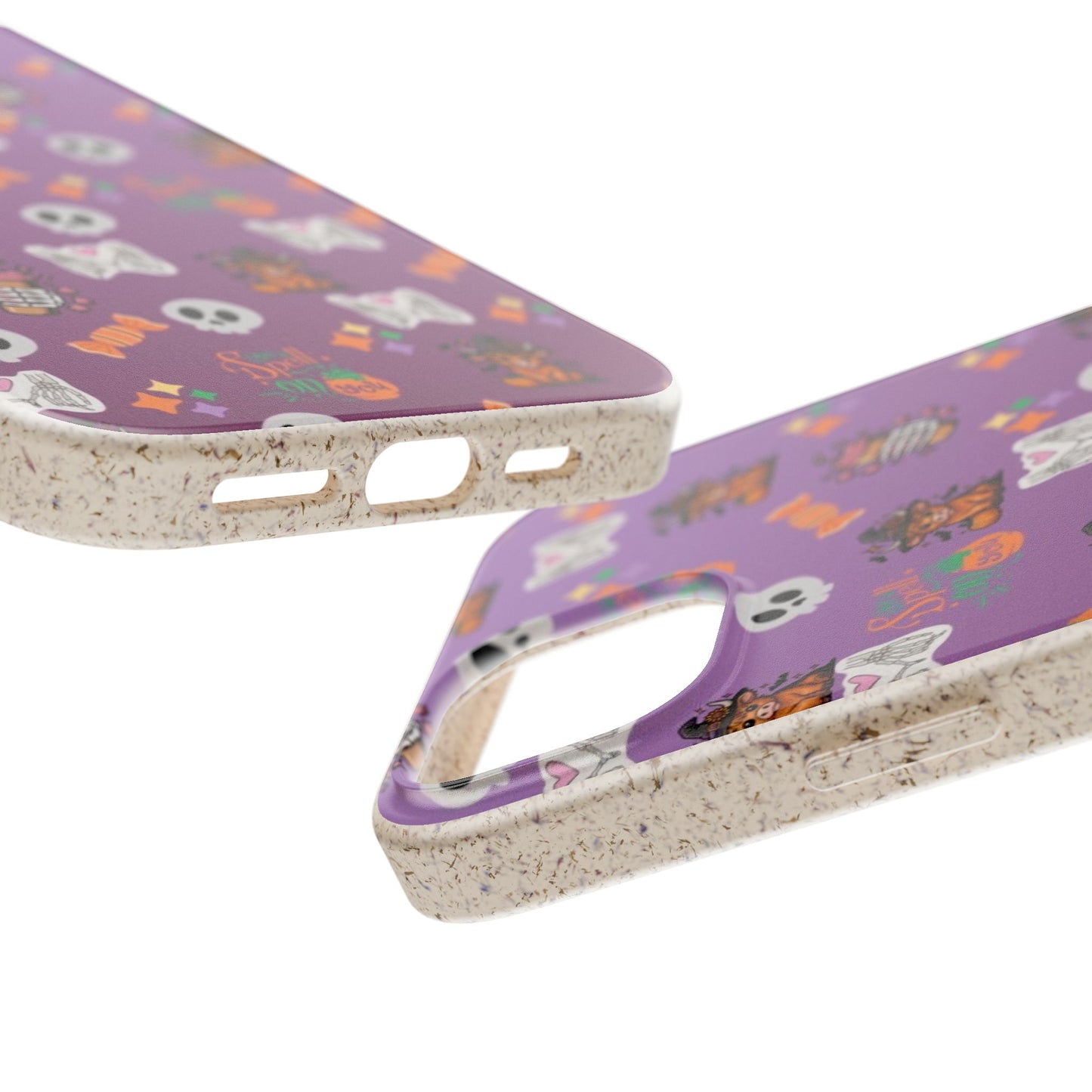 Spell On You Halloween Teddy Bear iPhone Case | Cute Witch Bear, Candy and Skull Pattern | Purple Aesthetic Protective Phone Cover