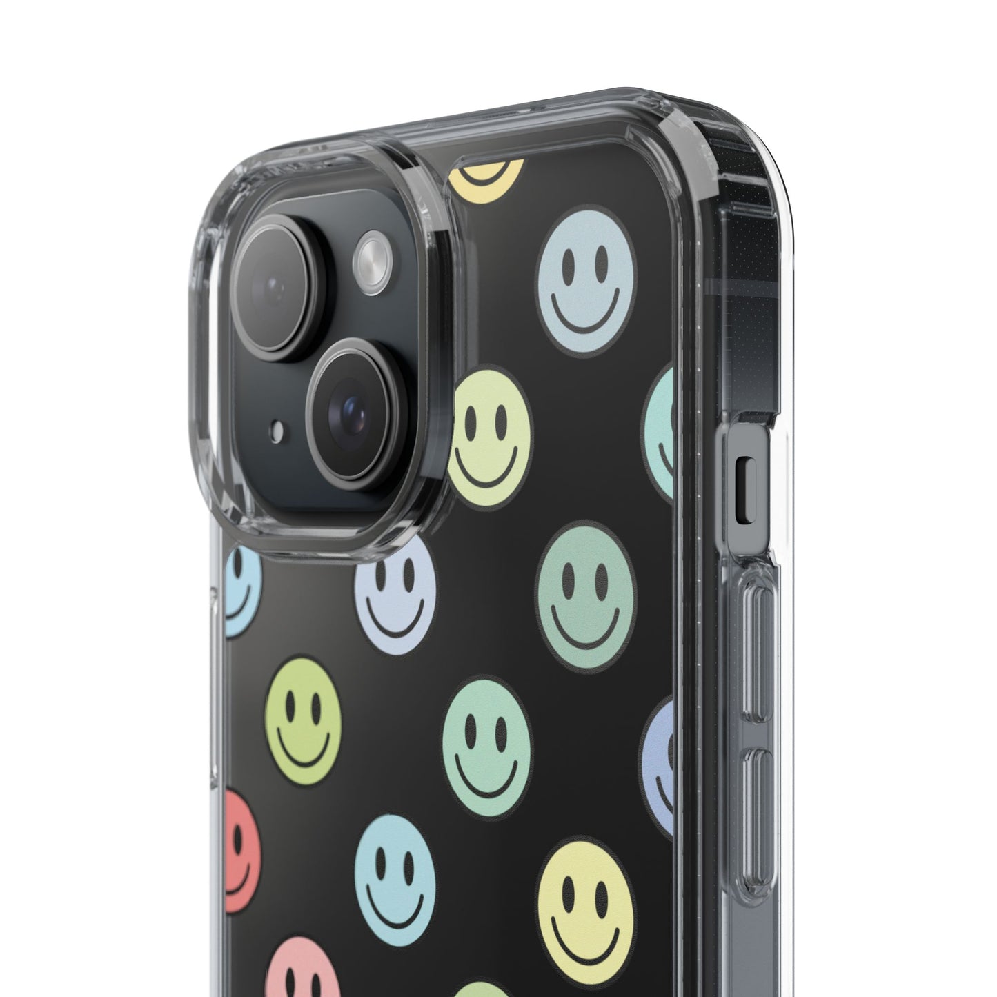 Clear Smiley Face Phone Case, Fun Protective Cover, Cute Accessory, Gift for Friends, Vibrant Smartphone Style