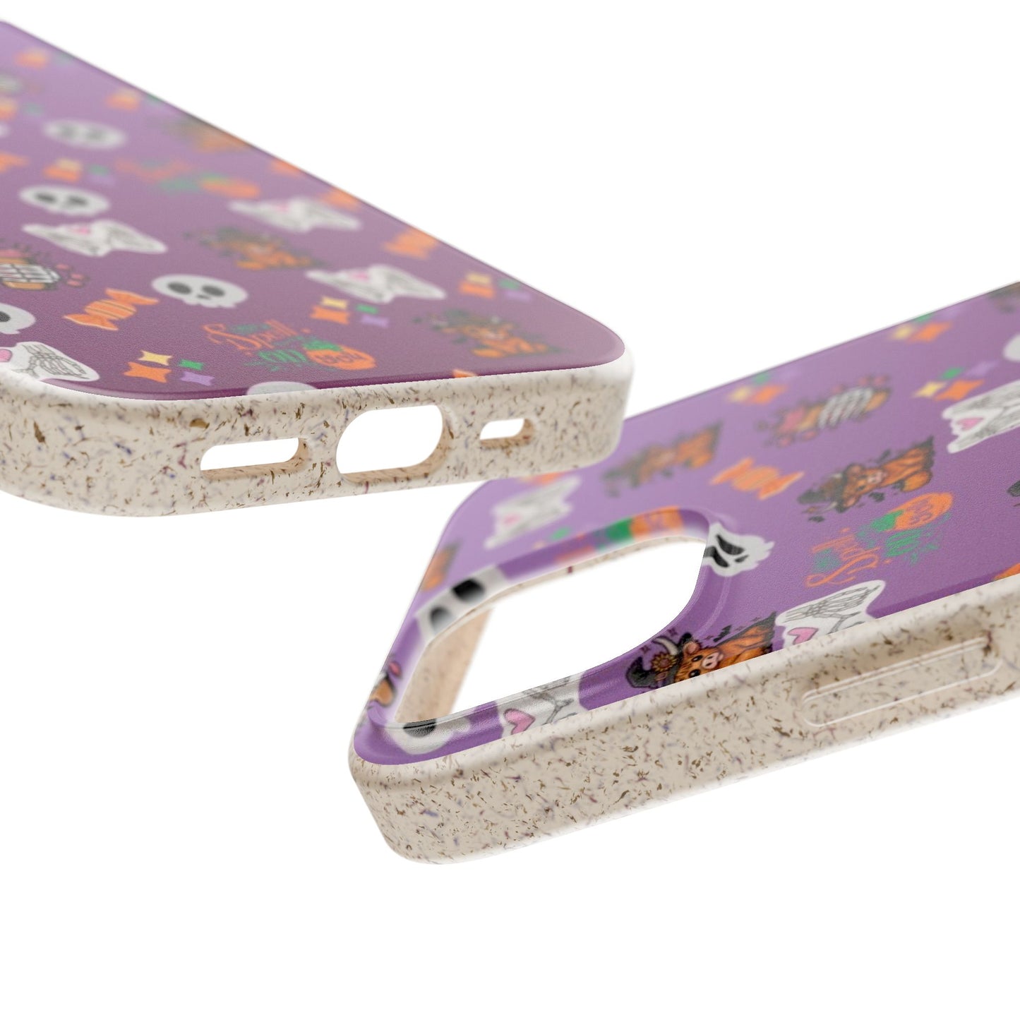 Spell On You Halloween Teddy Bear iPhone Case | Cute Witch Bear, Candy and Skull Pattern | Purple Aesthetic Protective Phone Cover