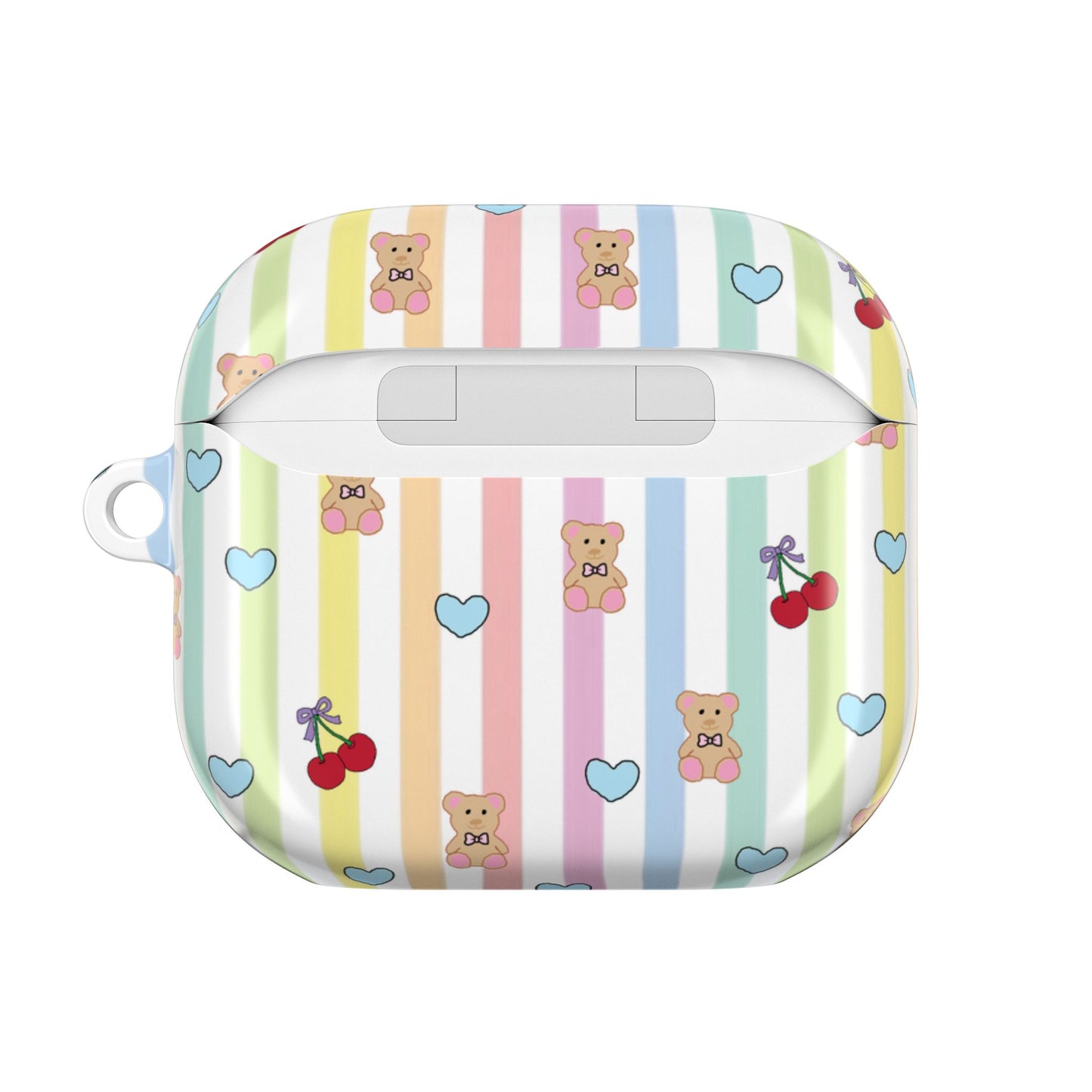 Cute Bear and Heart AirPod Case | Kawaii Pastel Cover, Glossy Protective AirPods Case, Adorable Gift for Her