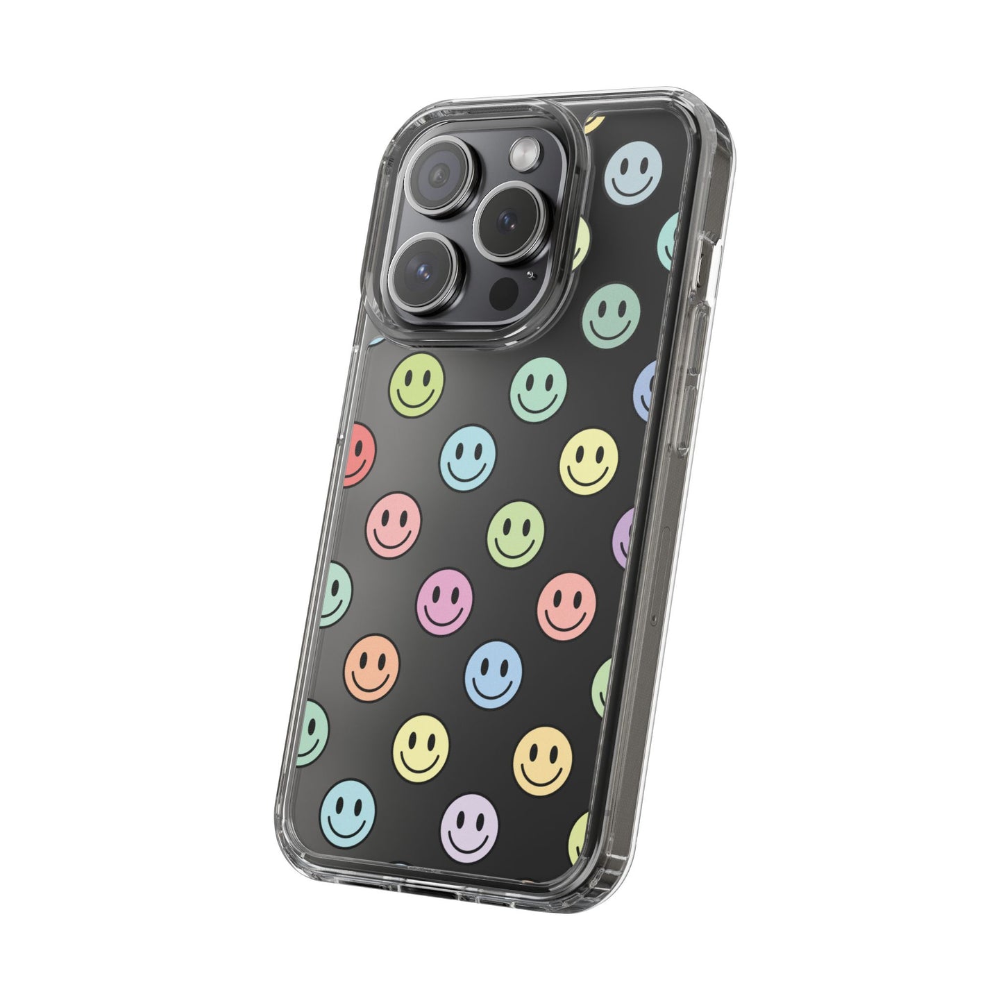 Clear Smiley Face Phone Case, Fun Protective Cover, Cute Accessory, Gift for Friends, Vibrant Smartphone Style