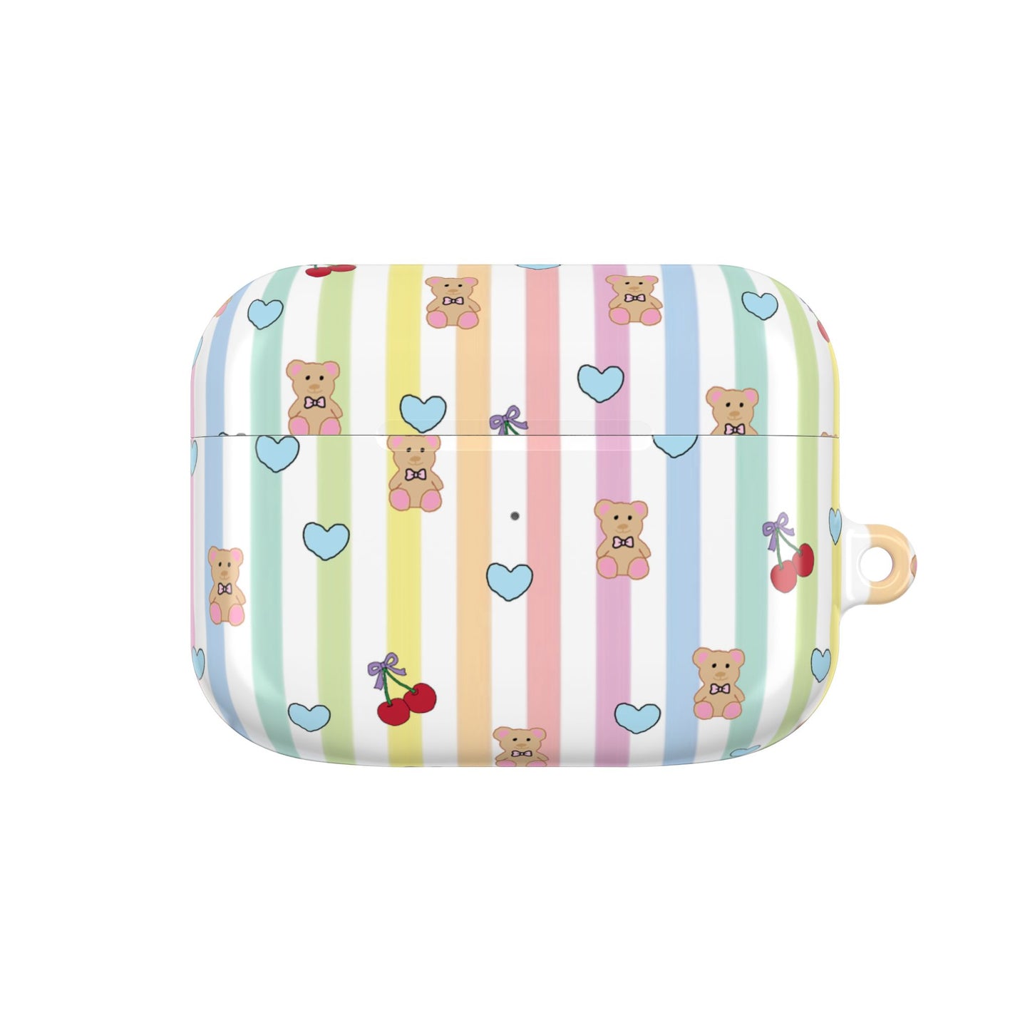 Cute Bear and Heart AirPod Case | Kawaii Pastel Cover, Glossy Protective AirPods Case, Adorable Gift for Her