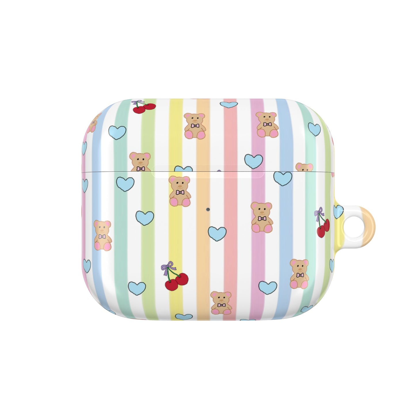 Cute Bear and Heart AirPod Case | Kawaii Pastel Cover, Glossy Protective AirPods Case, Adorable Gift for Her