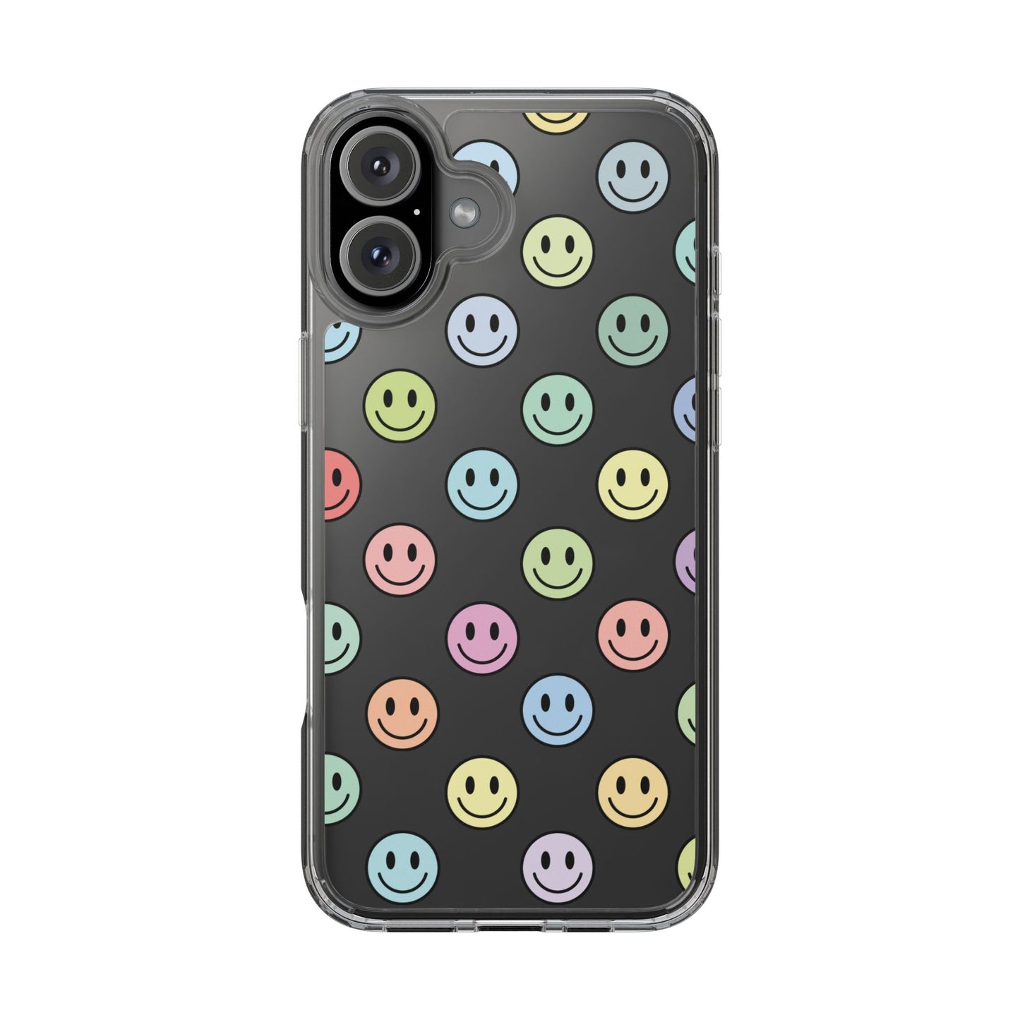 Clear Smiley Face Phone Case, Fun Protective Cover, Cute Accessory, Gift for Friends, Vibrant Smartphone Style