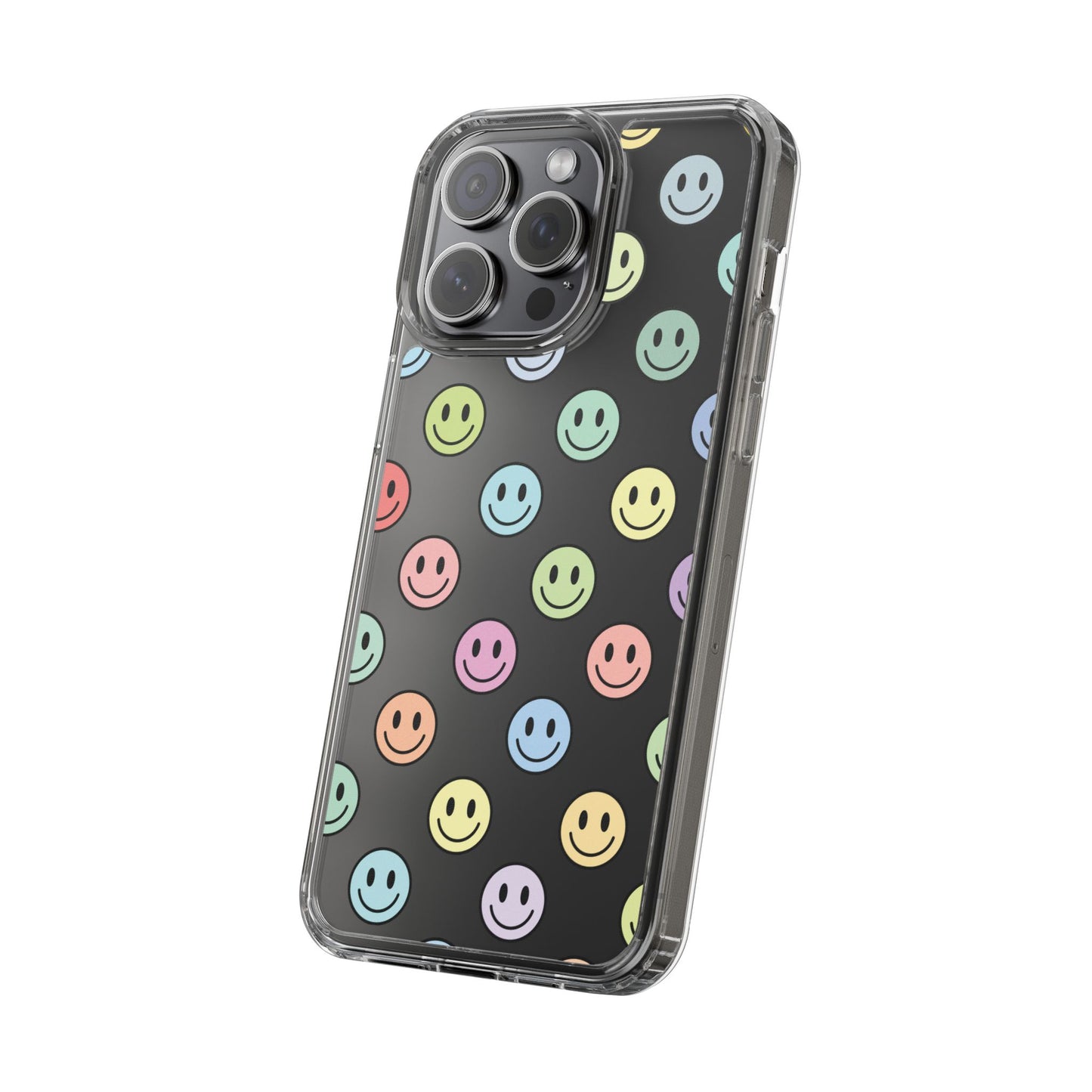 Clear Smiley Face Phone Case, Fun Protective Cover, Cute Accessory, Gift for Friends, Vibrant Smartphone Style