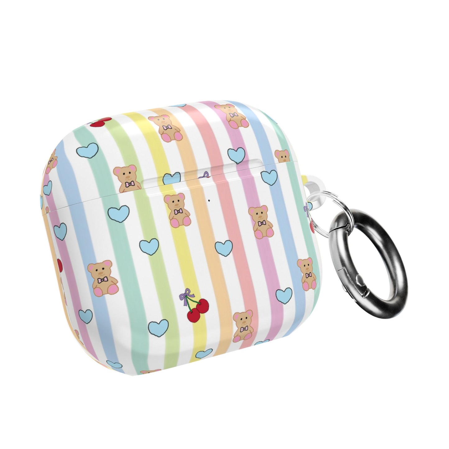 Cute Bear and Heart AirPod Case | Kawaii Pastel Cover, Glossy Protective AirPods Case, Adorable Gift for Her