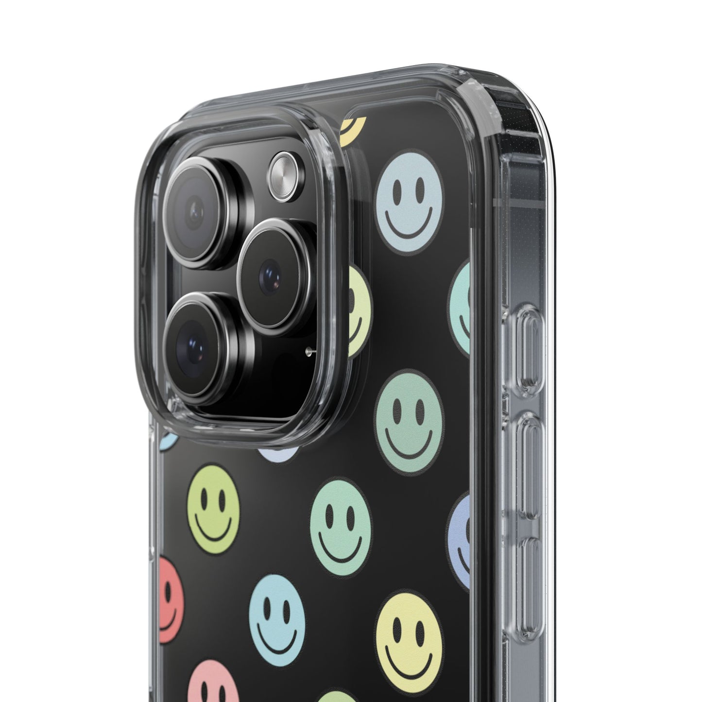 Clear Smiley Face Phone Case, Fun Protective Cover, Cute Accessory, Gift for Friends, Vibrant Smartphone Style