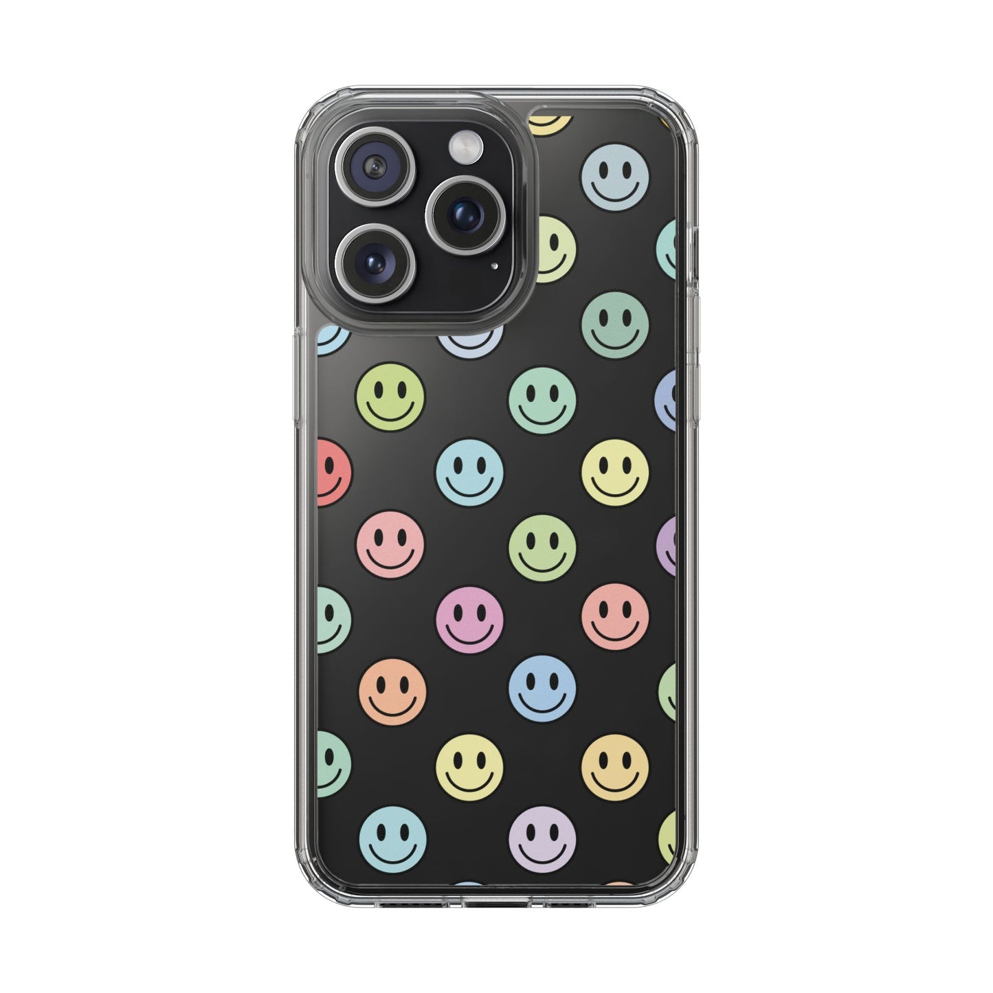 Clear Smiley Face Phone Case, Fun Protective Cover, Cute Accessory, Gift for Friends, Vibrant Smartphone Style