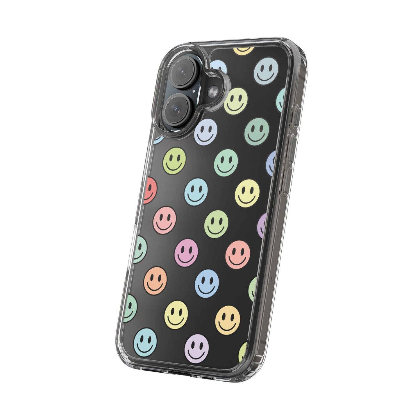 Clear Smiley Face Phone Case, Fun Protective Cover, Cute Accessory, Gift for Friends, Vibrant Smartphone Style