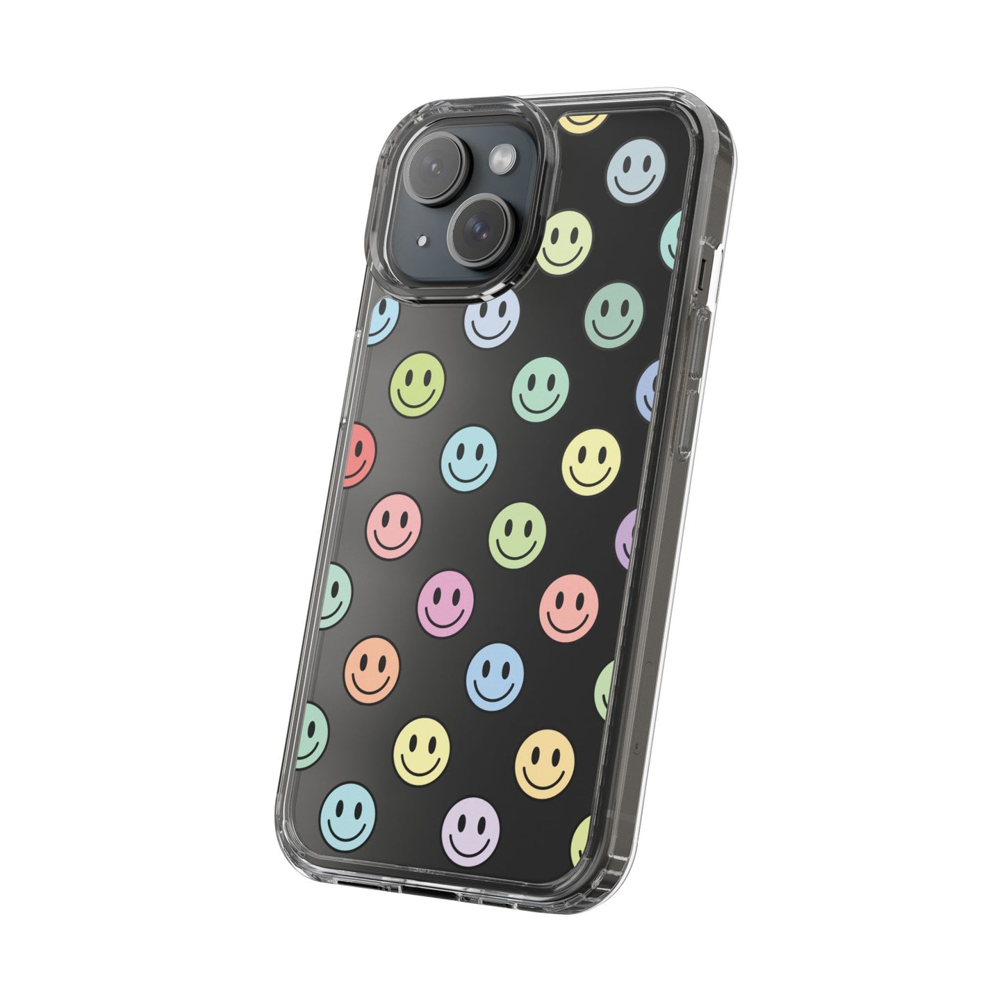 Clear Smiley Face Phone Case, Fun Protective Cover, Cute Accessory, Gift for Friends, Vibrant Smartphone Style