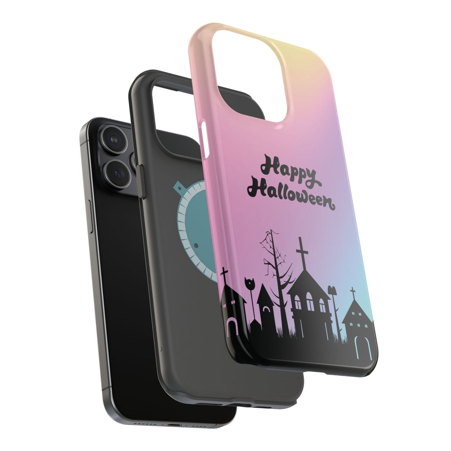 Magnetic Tough Cases, Halloween Gradient Background, Cemetery Halloween Phone Covers, Spooky Magnetic Cases, Ghostly Tough Phone Cases,