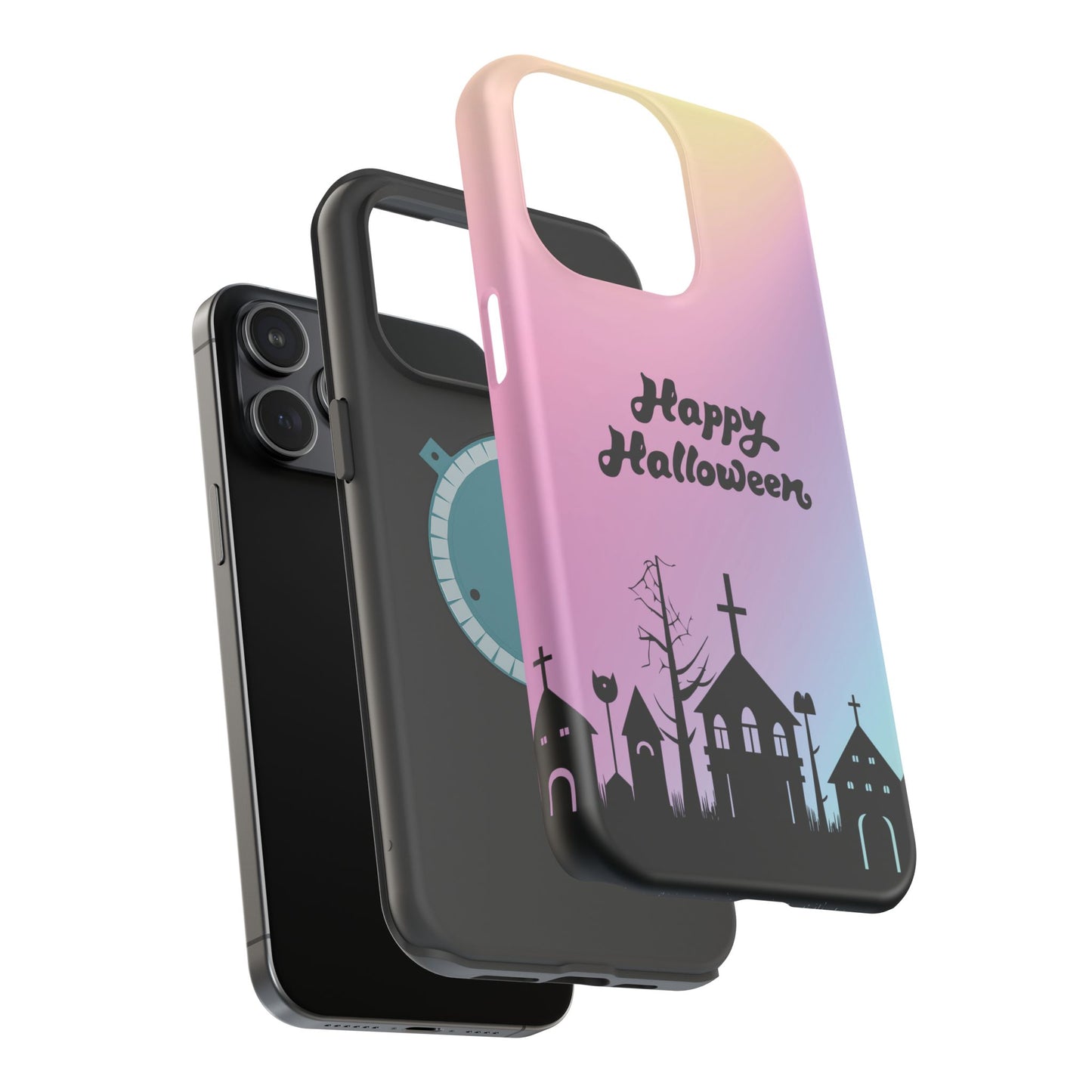 Magnetic Tough Cases, Halloween Gradient Background, Cemetery Halloween Phone Covers, Spooky Magnetic Cases, Ghostly Tough Phone Cases,