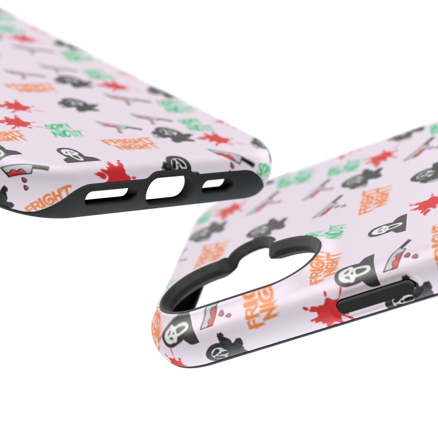 Halloween Spooky Phone Case, MagImpact-Resist iPhone 13-17 Pro Max, Pink, Blood Drop & Knife, Scary Horror Lovers, Fright Night Accessories,