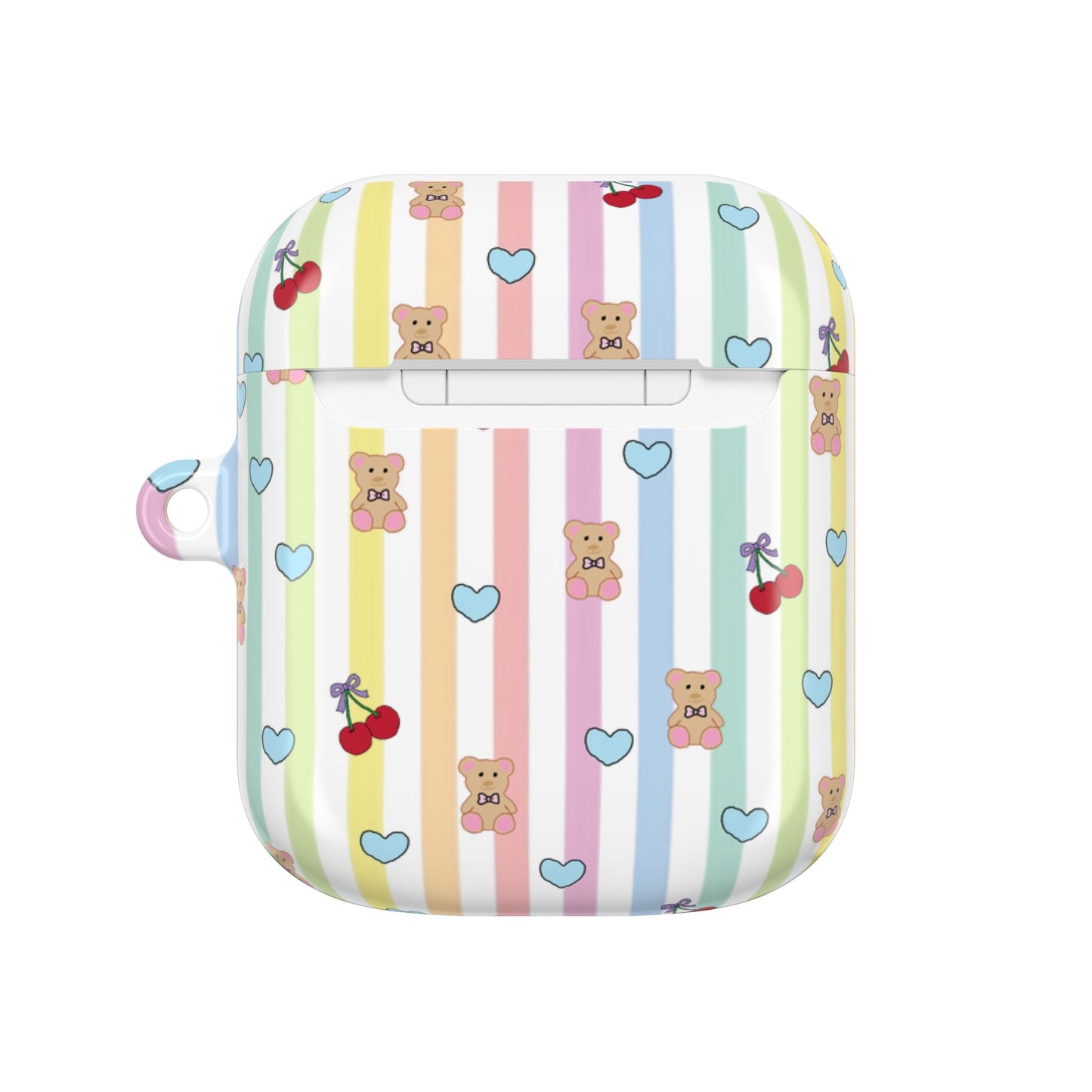 Cute Bear and Heart AirPod Case | Kawaii Pastel Cover, Glossy Protective AirPods Case, Adorable Gift for Her