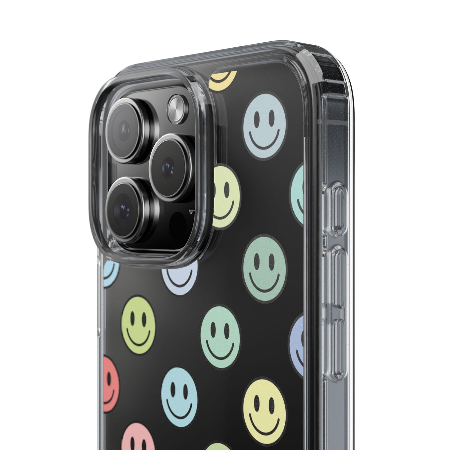 Clear Smiley Face Phone Case, Fun Protective Cover, Cute Accessory, Gift for Friends, Vibrant Smartphone Style