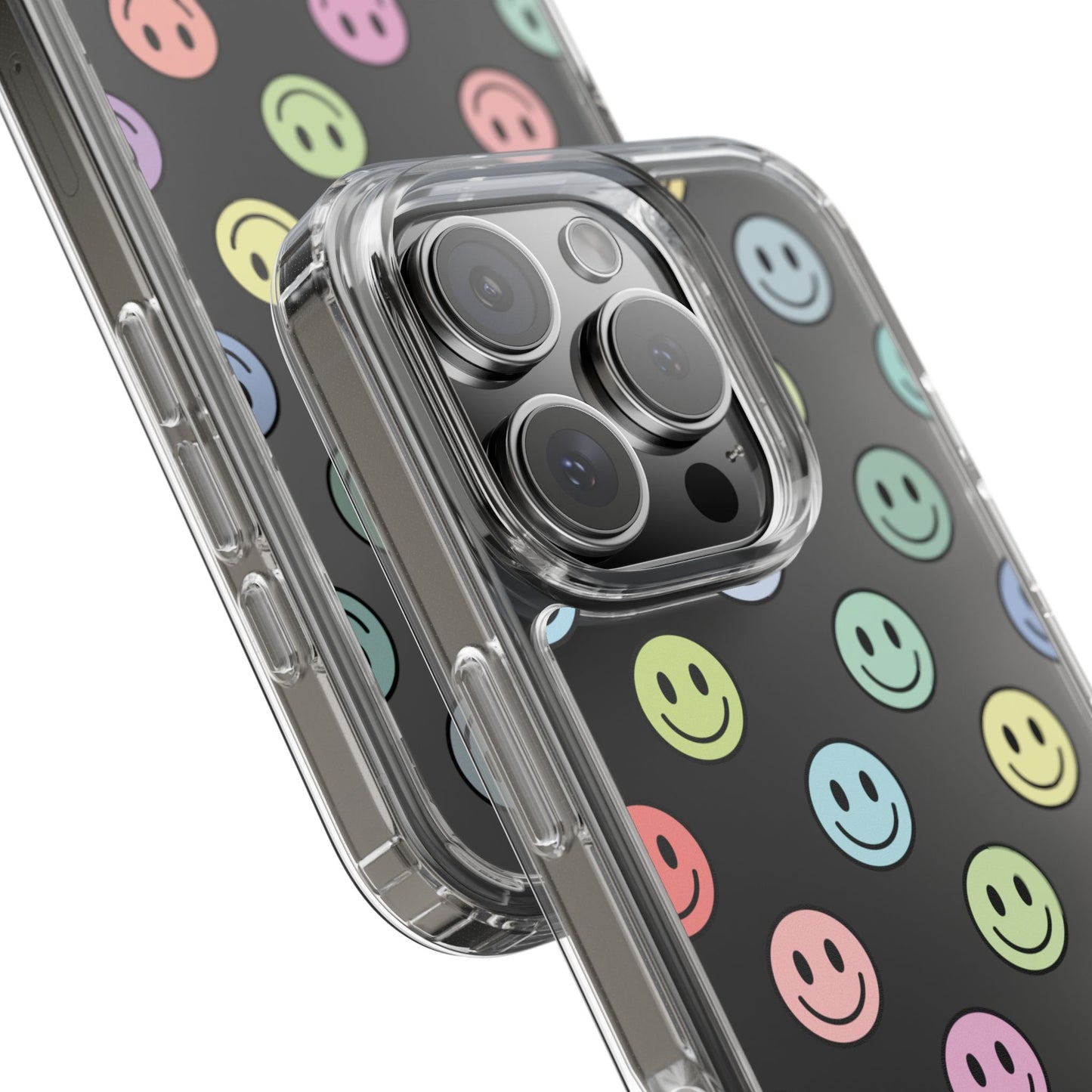 Clear Smiley Face Phone Case, Fun Protective Cover, Cute Accessory, Gift for Friends, Vibrant Smartphone Style