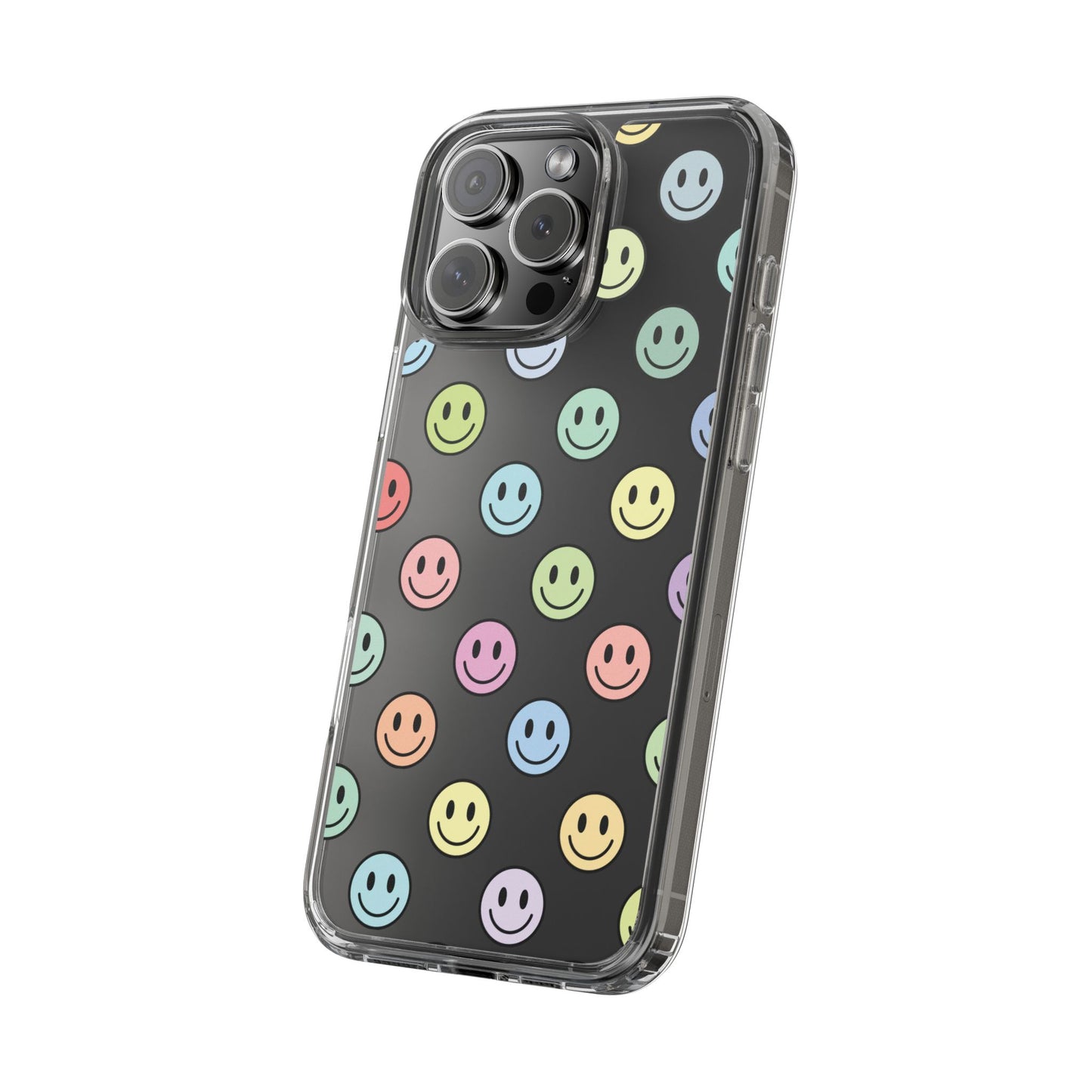 Clear Smiley Face Phone Case, Fun Protective Cover, Cute Accessory, Gift for Friends, Vibrant Smartphone Style