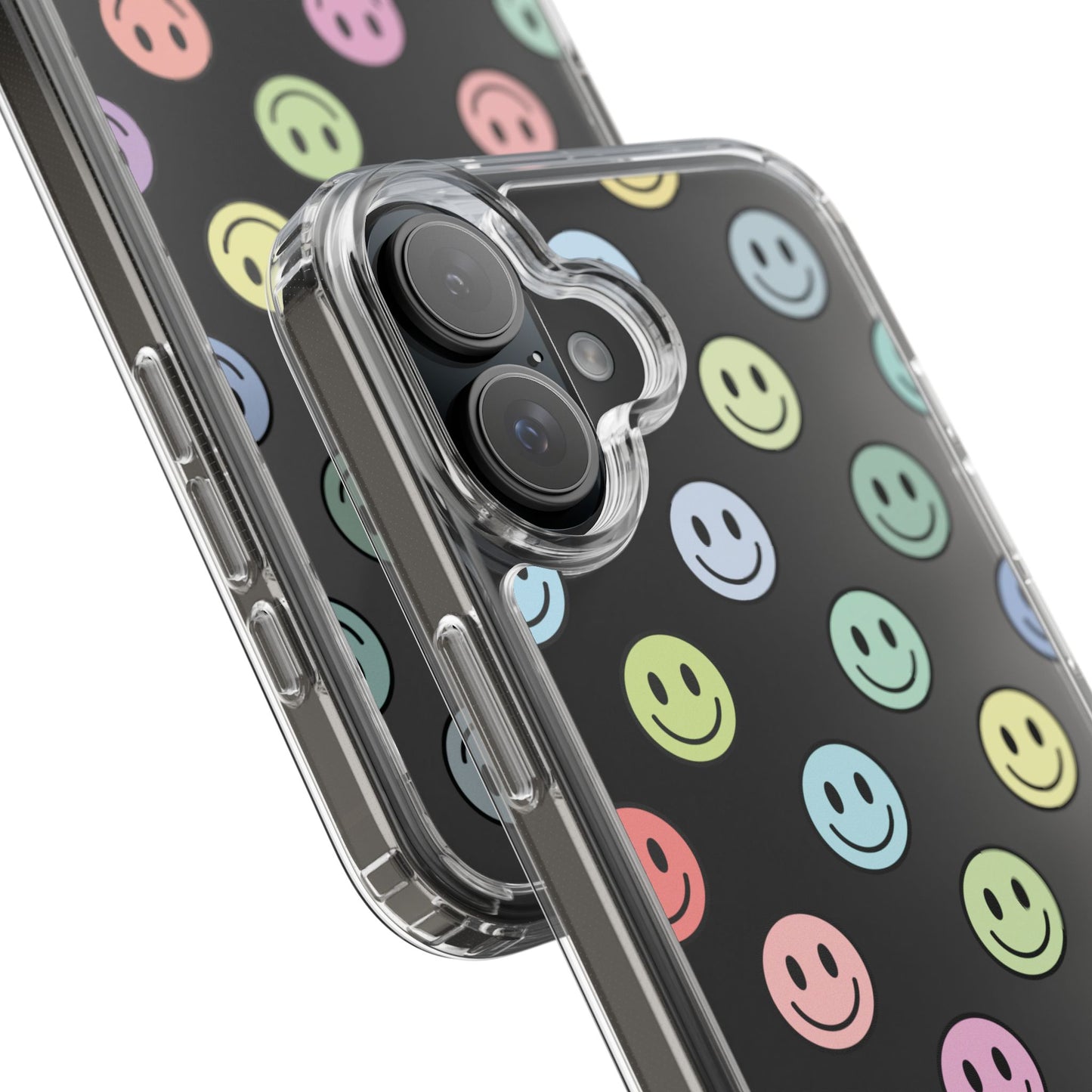 Clear Smiley Face Phone Case, Fun Protective Cover, Cute Accessory, Gift for Friends, Vibrant Smartphone Style