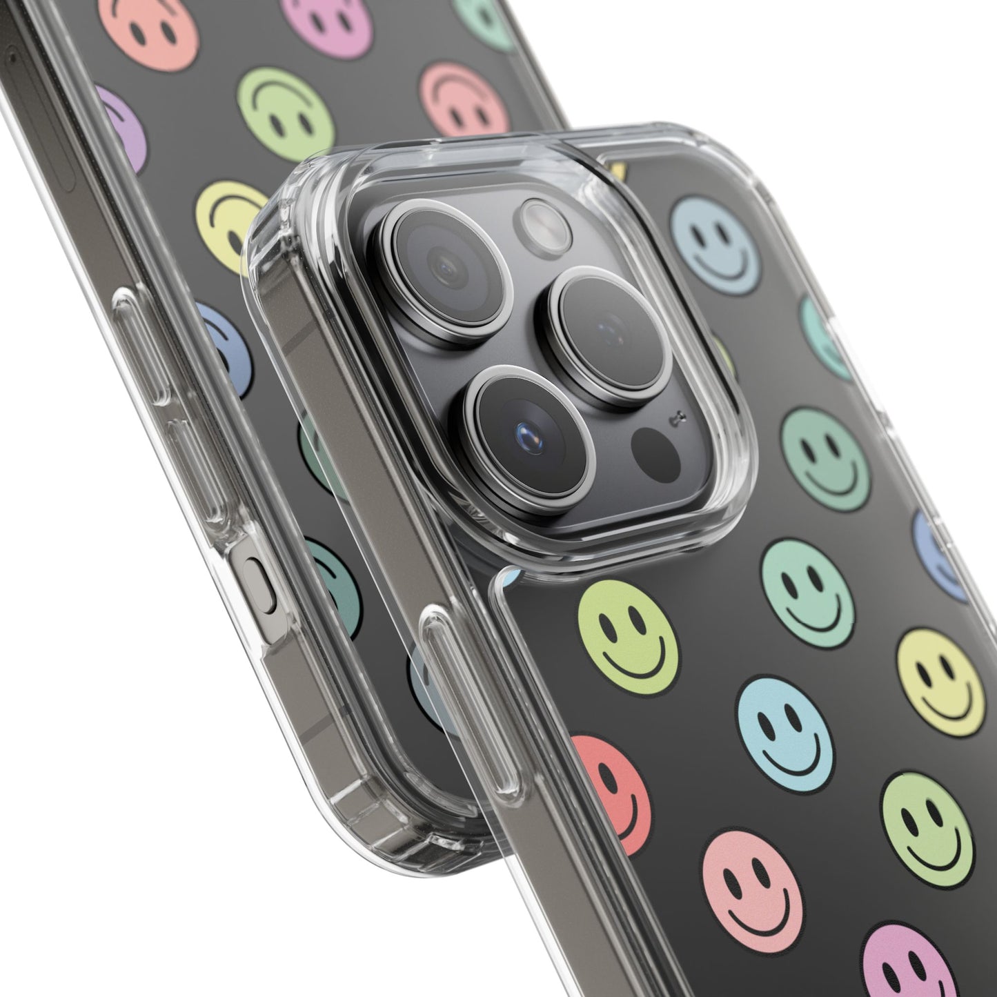 Clear Smiley Face Phone Case, Fun Protective Cover, Cute Accessory, Gift for Friends, Vibrant Smartphone Style