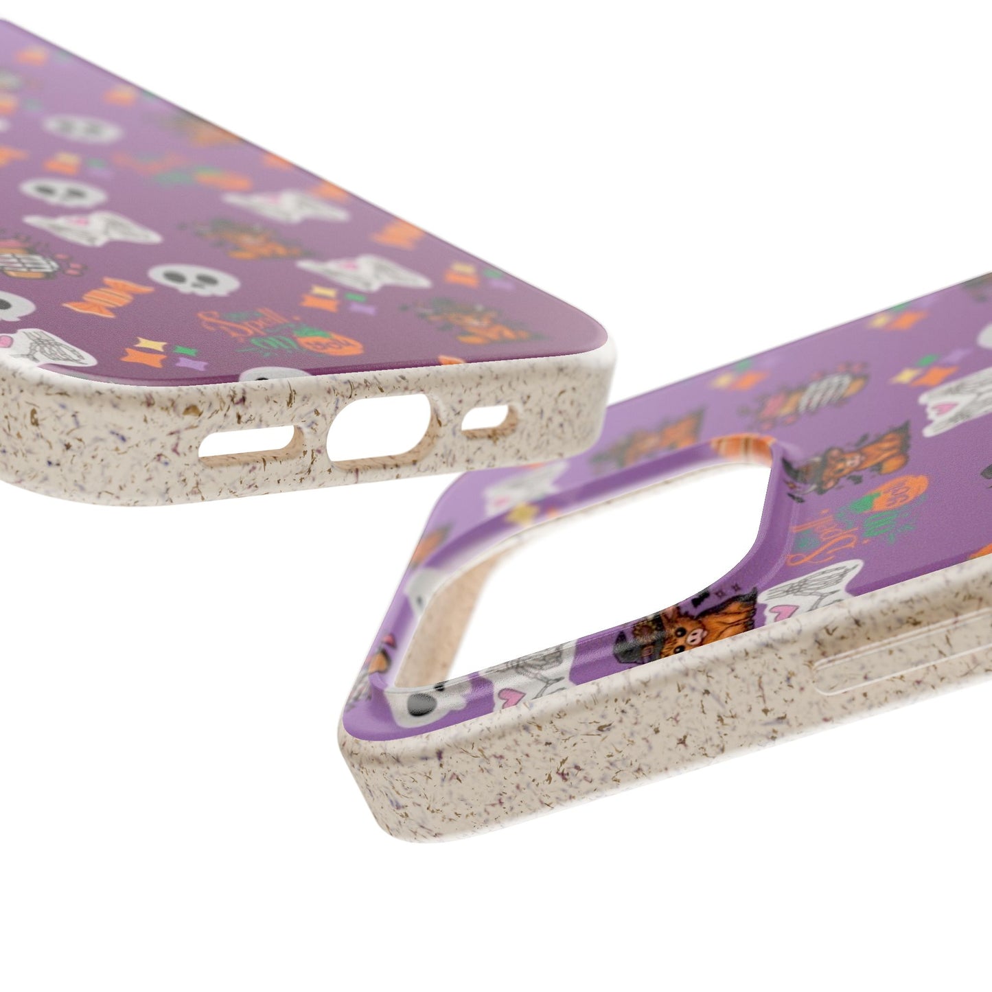 Spell On You Halloween Teddy Bear iPhone Case | Cute Witch Bear, Candy and Skull Pattern | Purple Aesthetic Protective Phone Cover