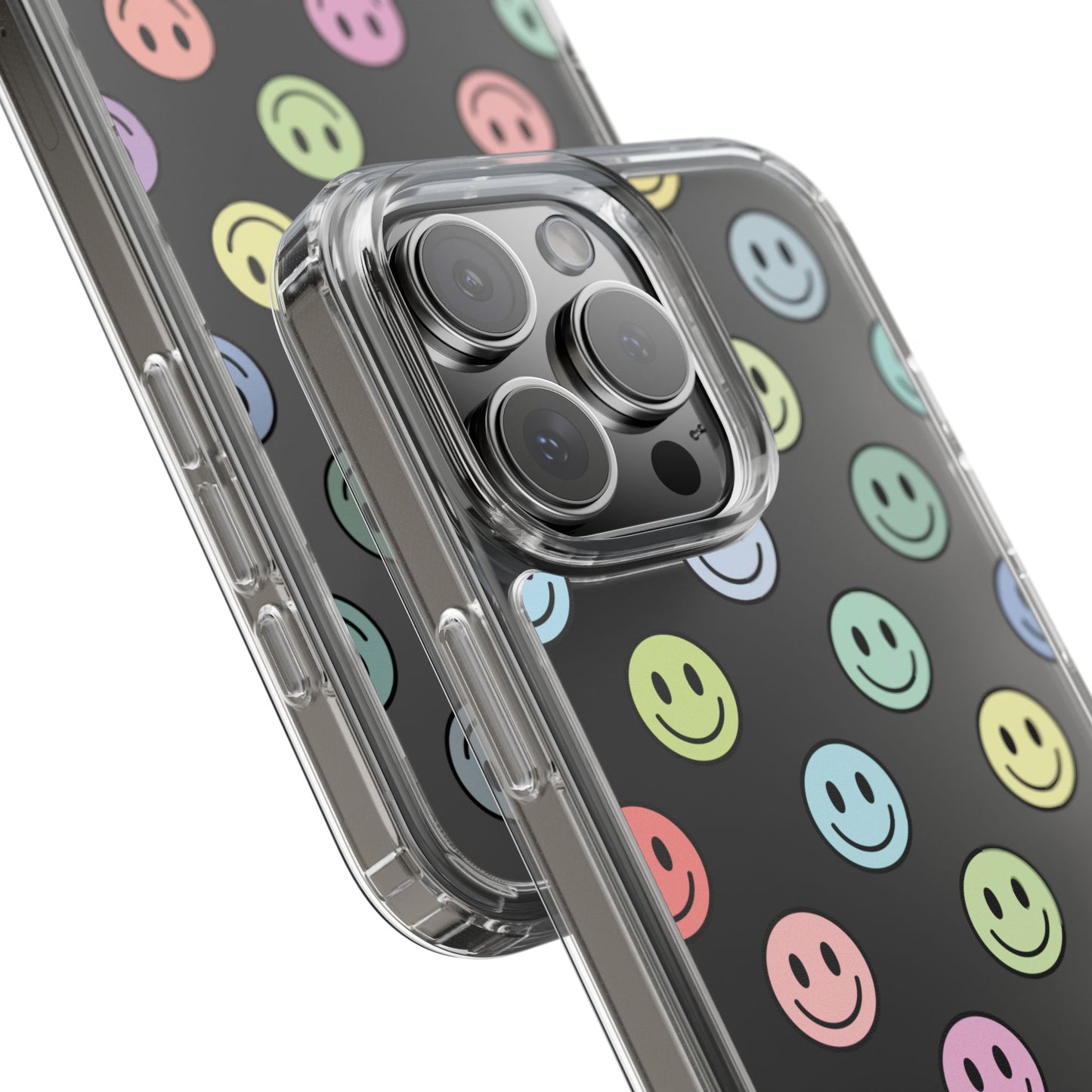 Clear Smiley Face Phone Case, Fun Protective Cover, Cute Accessory, Gift for Friends, Vibrant Smartphone Style