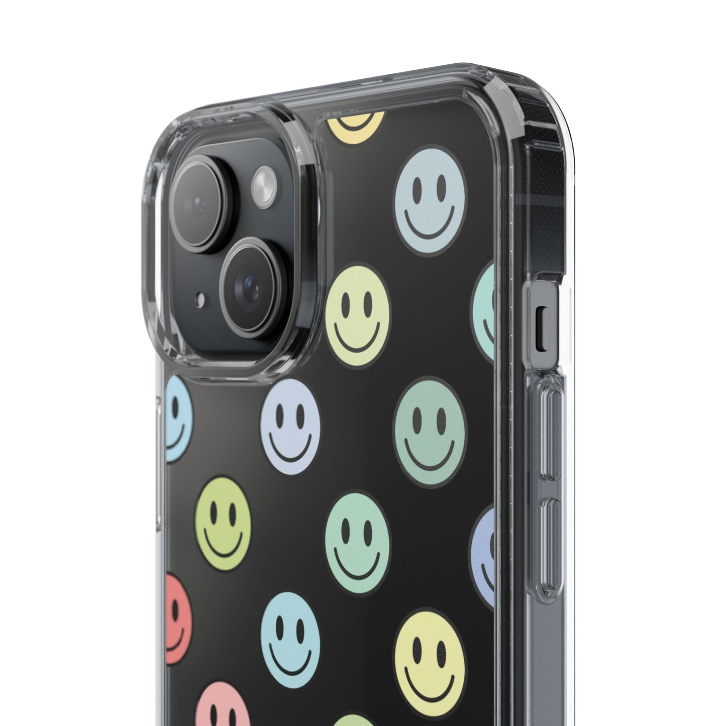 Clear Smiley Face Phone Case, Fun Protective Cover, Cute Accessory, Gift for Friends, Vibrant Smartphone Style