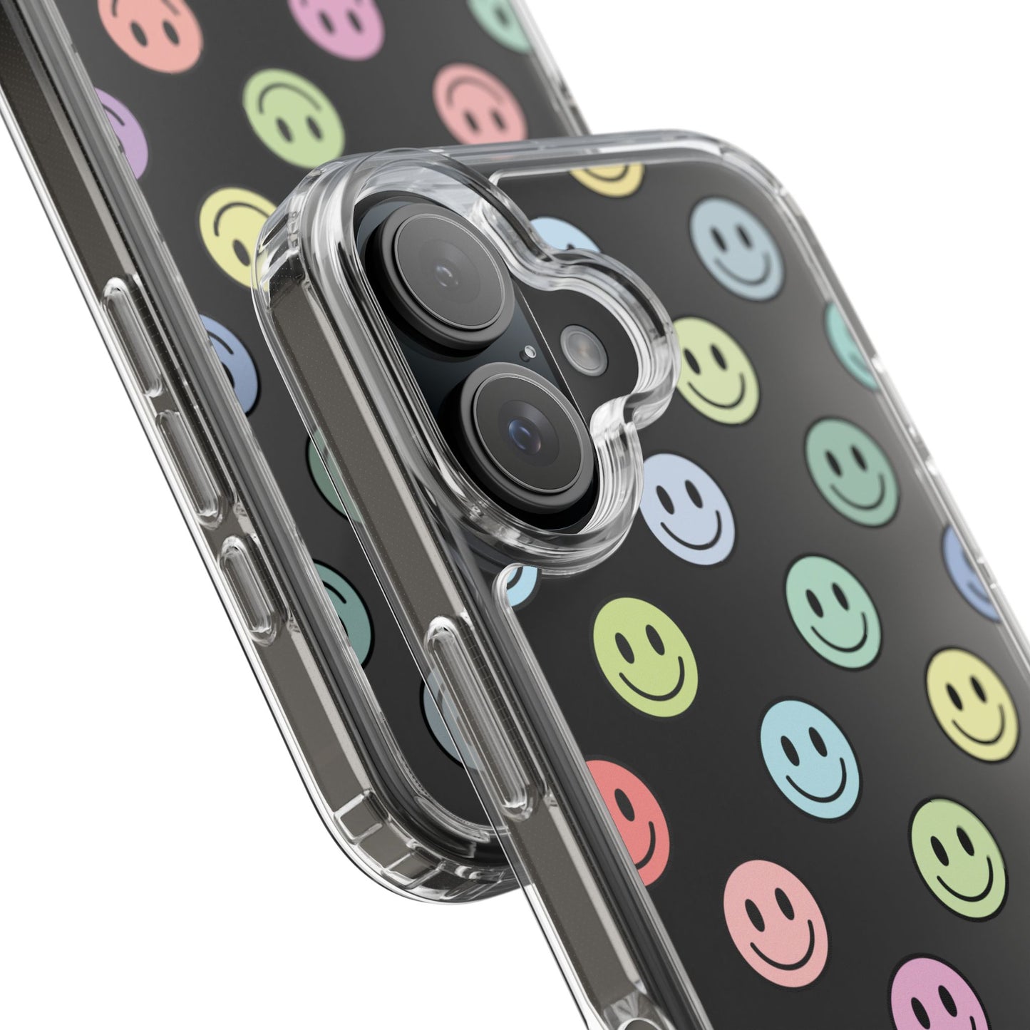 Clear Smiley Face Phone Case, Fun Protective Cover, Cute Accessory, Gift for Friends, Vibrant Smartphone Style