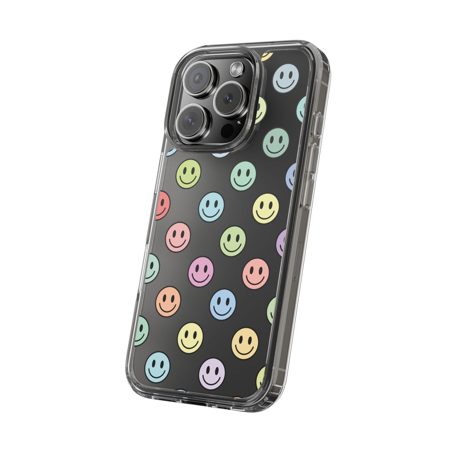 Clear Smiley Face Phone Case, Fun Protective Cover, Cute Accessory, Gift for Friends, Vibrant Smartphone Style